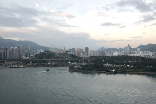 Sunset outside Tsing Yi office window